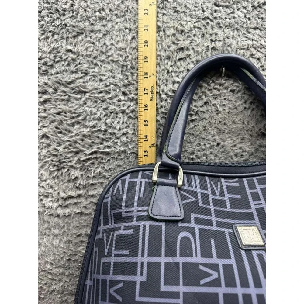 Vintage Diane Von‎ Furstenberg Canvas Weekender Travel Duffel Bag Navy Blue